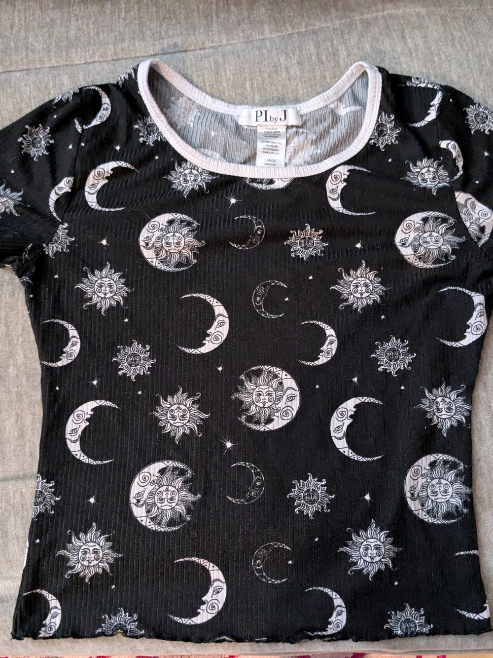 Black Celestial Moon & Sun Tee, L